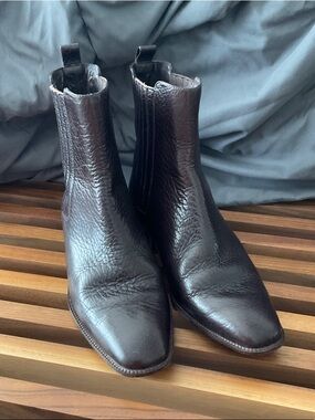 Talbots Dark Brown Leather Chelsea Booties